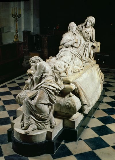 Monumento funebre ad Armand-Jean du Plessis, Cardinale Richelieu (1585-1642) che raffigura il cardinale morente tra le braccia della Pietà, una statua piangente della Dottrina Cristiana ai suoi piedi, 1675-94 da Francois Girardon